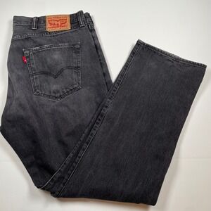 Levi's 501 Jeans Mens W38 L32 Black Wash Classic Fit Button Fly Denim Pants‎